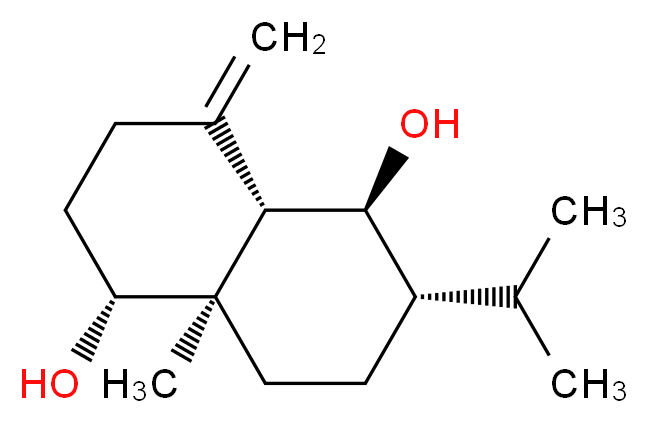 (1S,2S,4aR,5R,8aS)-4a-methyl-8-methylidene-2-(propan-2-yl)-decahydronaphthalene-1,5-diol_分子结构_CAS_70389-88-7