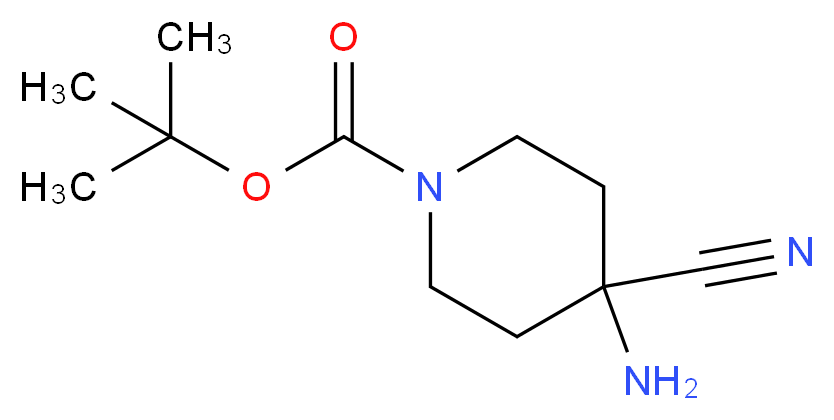 tert-butyl 4-amino-4-cyanopiperidine-1-carboxylate_分子结构_CAS_331281-25-5