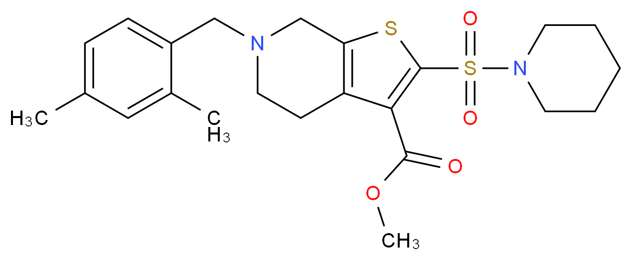 methyl 6-(2,4-dimethylbenzyl)-2-(1-piperidinylsulfonyl)-4,5,6,7-tetrahydrothieno[2,3-c]pyridine-3-carboxylate_分子结构_CAS_)