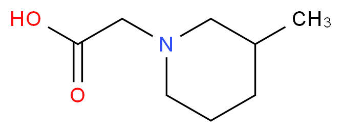 (3-Methyl-piperidin-1-yl)-acetic acid_分子结构_CAS_883542-90-3)