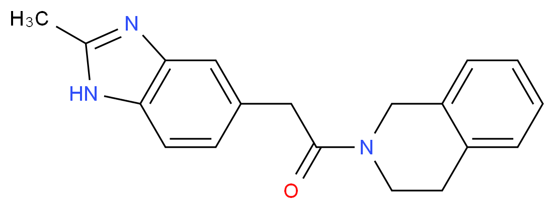 2-[(2-methyl-1H-benzimidazol-5-yl)acetyl]-1,2,3,4-tetrahydroisoquinoline_分子结构_CAS_)
