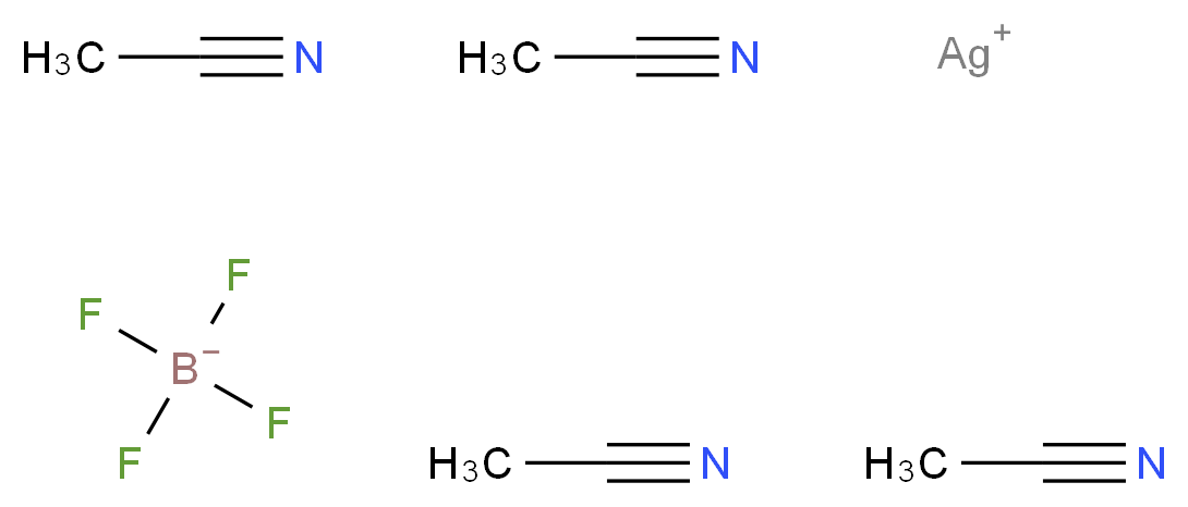 四(乙酰腈)银(I)四氟硼酸_分子结构_CAS_93556-88-8)