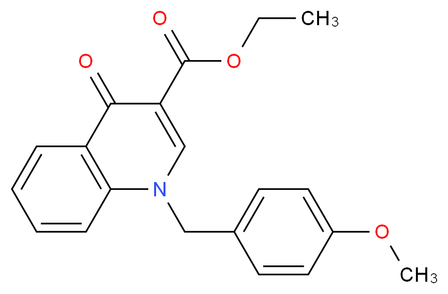 Ethyl 1-[(4-methoxyphenyl)methyl]-4-oxo-1,4-dihydroquinoline-3-carboxylate_分子结构_CAS_)