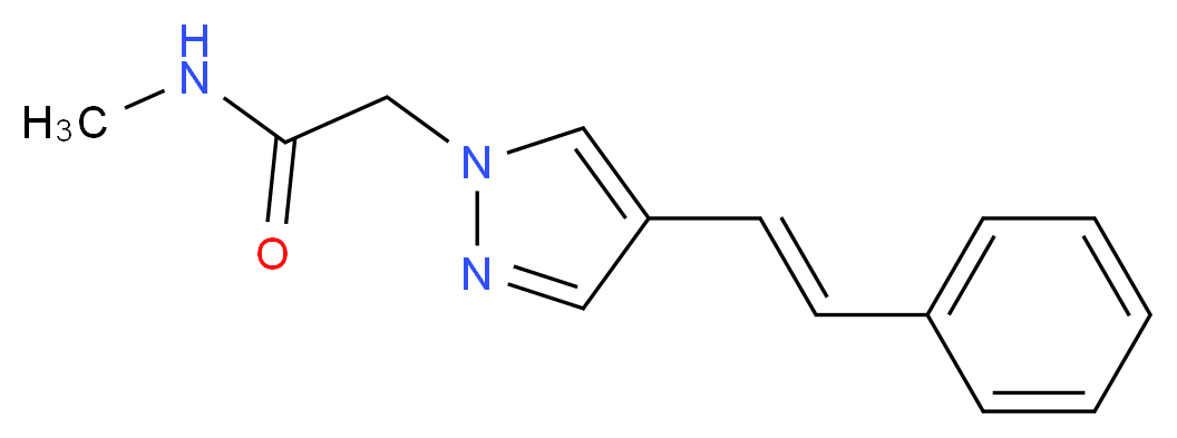 N-methyl-2-{4-[(E)-2-phenylvinyl]-1H-pyrazol-1-yl}acetamide_分子结构_CAS_)