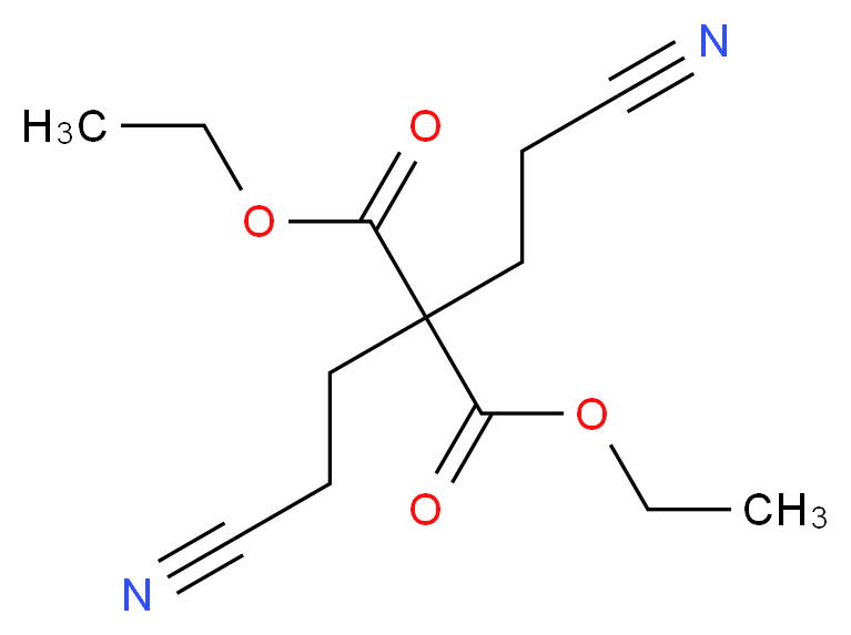 Diethyl 2,2-bis(2-cyanoethyl)malonate_分子结构_CAS_1444-05-9)