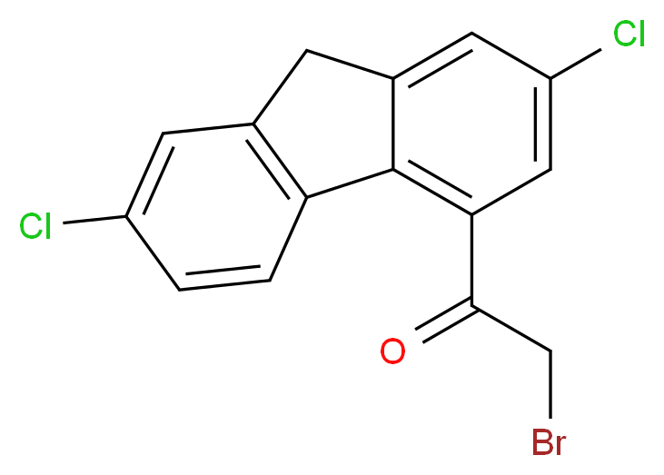 2,7-Dichlorofluorenyl Bromomethyl Ketone_分子结构_CAS_53221-22-0)