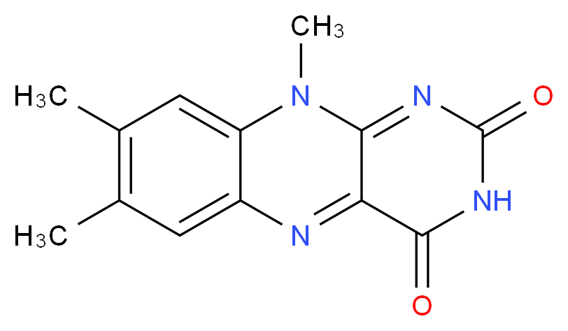 7,8,10-trimethyl-2H,3H,4H,10H-benzo[g]pteridine-2,4-dione_分子结构_CAS_1088-56-8