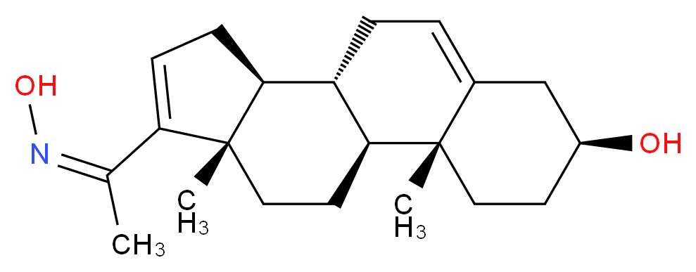 (1S,2R,5S,10R,11S,15S)-14-[(1Z)-1-(hydroxyimino)ethyl]-2,15-dimethyltetracyclo[8.7.0.0<sup>2</sup>,<sup>7</sup>.0<sup>1</sup><sup>1</sup>,<sup>1</sup><sup>5</sup>]heptadeca-7,13-dien-5-ol_分子结构_CAS_1045-71-2