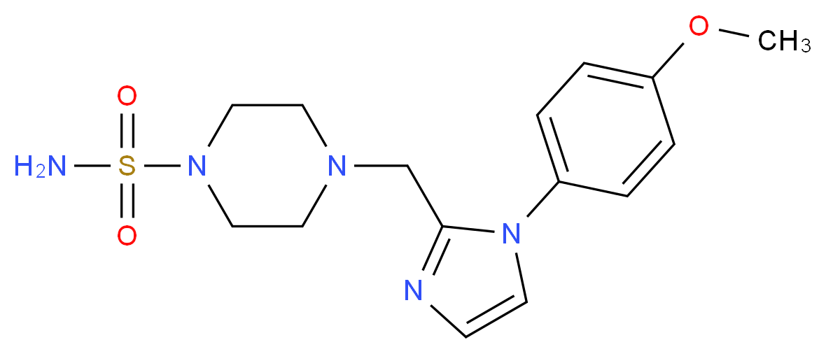 4-{[1-(4-methoxyphenyl)-1H-imidazol-2-yl]methyl}piperazine-1-sulfonamide_分子结构_CAS_)