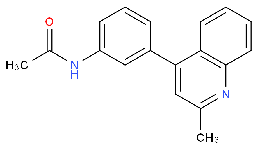 N-[3-(2-methyl-4-quinolinyl)phenyl]acetamide_分子结构_CAS_)
