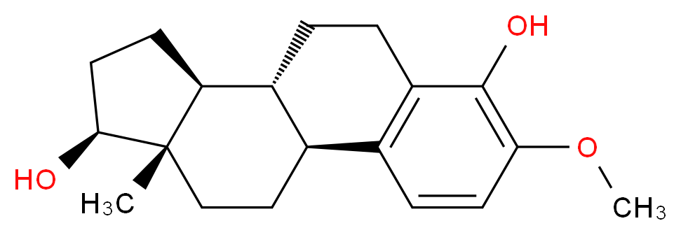 (1S,10R,11S,14S,15S)-5-methoxy-15-methyltetracyclo[8.7.0.0<sup>2</sup>,<sup>7</sup>.0<sup>1</sup><sup>1</sup>,<sup>1</sup><sup>5</sup>]heptadeca-2(7),3,5-triene-6,14-diol_分子结构_CAS_5976-66-9