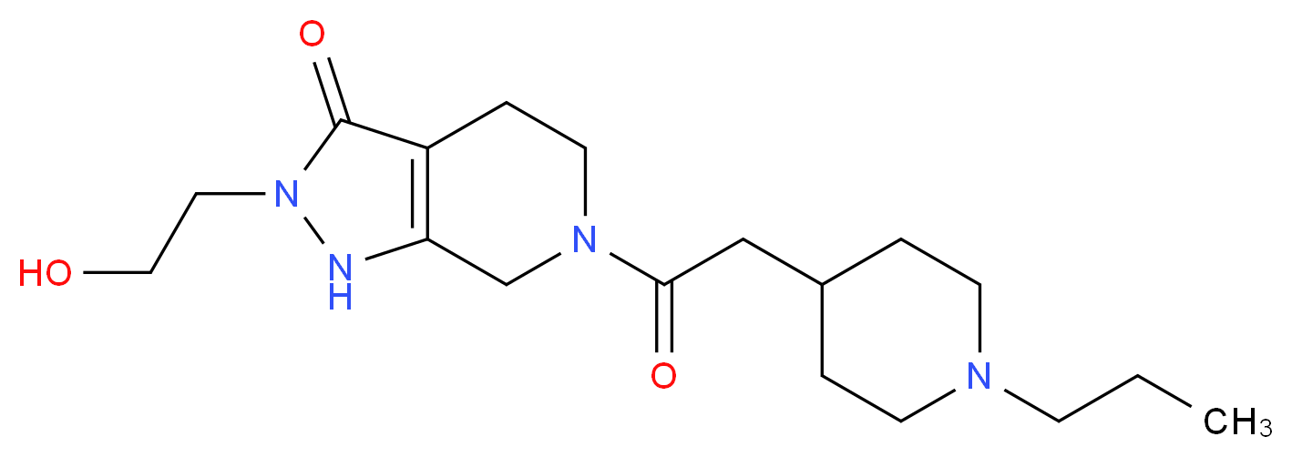 2-(2-hydroxyethyl)-6-[(1-propyl-4-piperidinyl)acetyl]-1,2,4,5,6,7-hexahydro-3H-pyrazolo[3,4-c]pyridin-3-one_分子结构_CAS_)