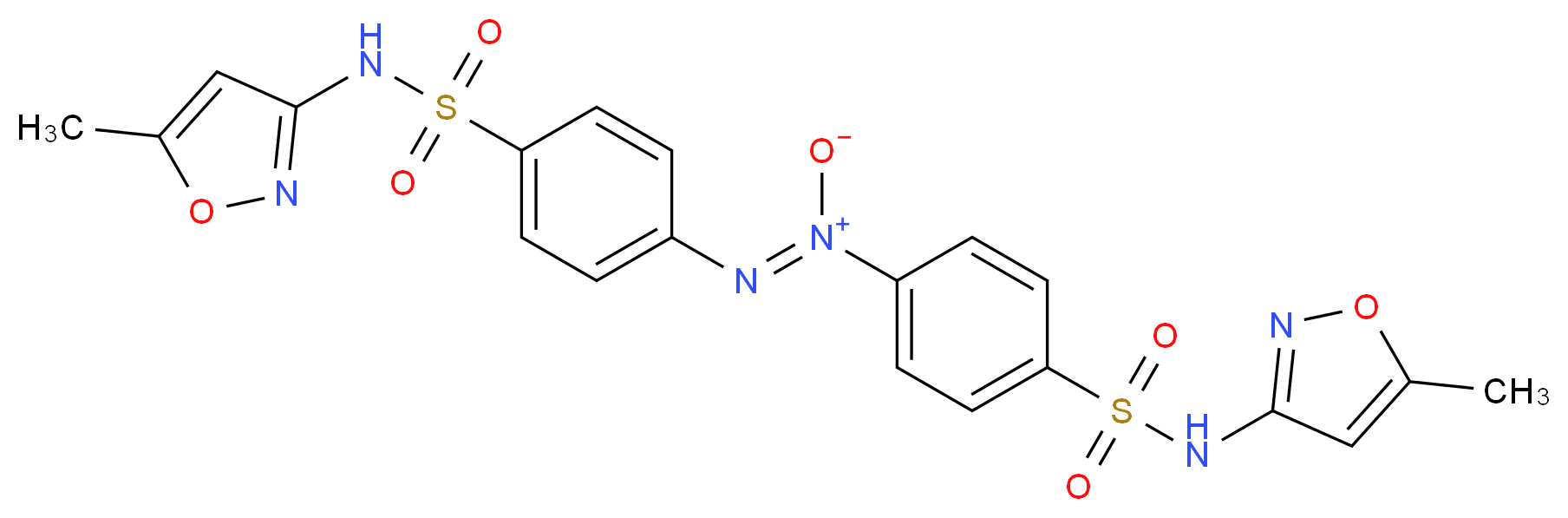 (NZ,Z)-4-[(5-methyl-1,2-oxazol-3-yl)sulfamoyl]-N-({4-[(5-methyl-1,2-oxazol-3-yl)sulfamoyl]phenyl}imino)benzen-1-imine oxide_分子结构_CAS_119403-03-1