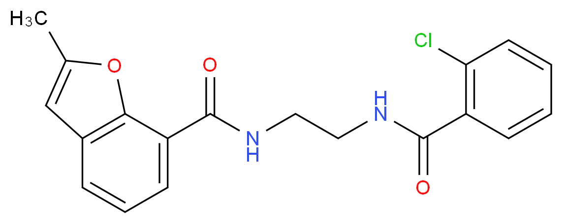 N-{2-[(2-chlorobenzoyl)amino]ethyl}-2-methyl-1-benzofuran-7-carboxamide_分子结构_CAS_)
