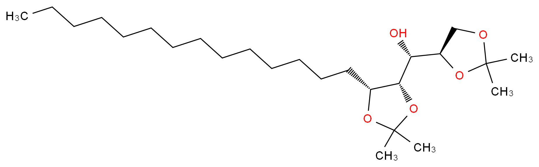 (R)-[(4R)-2,2-dimethyl-1,3-dioxolan-4-yl][(4S,5R)-2,2-dimethyl-5-tetradecyl-1,3-dioxolan-4-yl]methanol_分子结构_CAS_570414-07-2