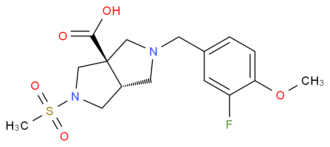 (3aR*,6aR*)-2-(3-fluoro-4-methoxybenzyl)-5-(methylsulfonyl)hexahydropyrrolo[3,4-c]pyrrole-3a(1H)-carboxylic acid_分子结构_CAS_)