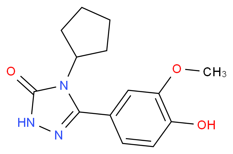 4-cyclopentyl-5-(4-hydroxy-3-methoxyphenyl)-2,4-dihydro-3H-1,2,4-triazol-3-one_分子结构_CAS_)