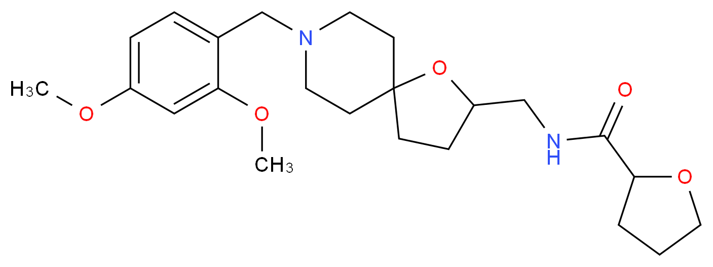 N-{[8-(2,4-dimethoxybenzyl)-1-oxa-8-azaspiro[4.5]dec-2-yl]methyl}tetrahydro-2-furancarboxamide_分子结构_CAS_)
