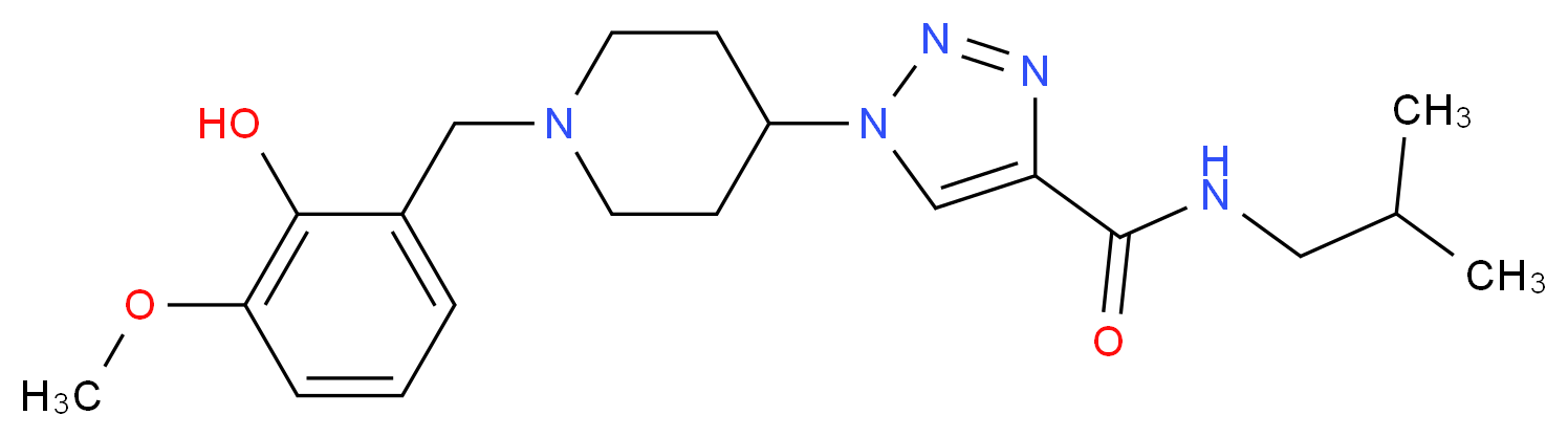 1-[1-(2-hydroxy-3-methoxybenzyl)-4-piperidinyl]-N-isobutyl-1H-1,2,3-triazole-4-carboxamide_分子结构_CAS_)