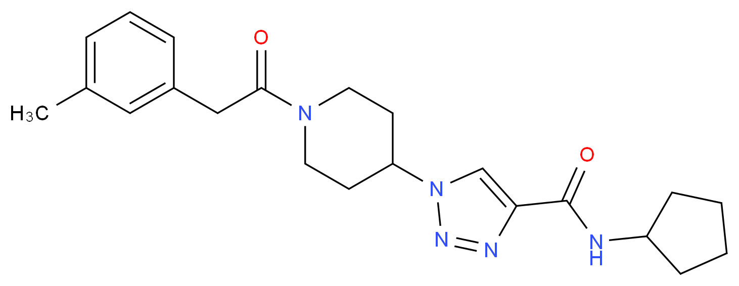 N-cyclopentyl-1-{1-[(3-methylphenyl)acetyl]-4-piperidinyl}-1H-1,2,3-triazole-4-carboxamide_分子结构_CAS_)