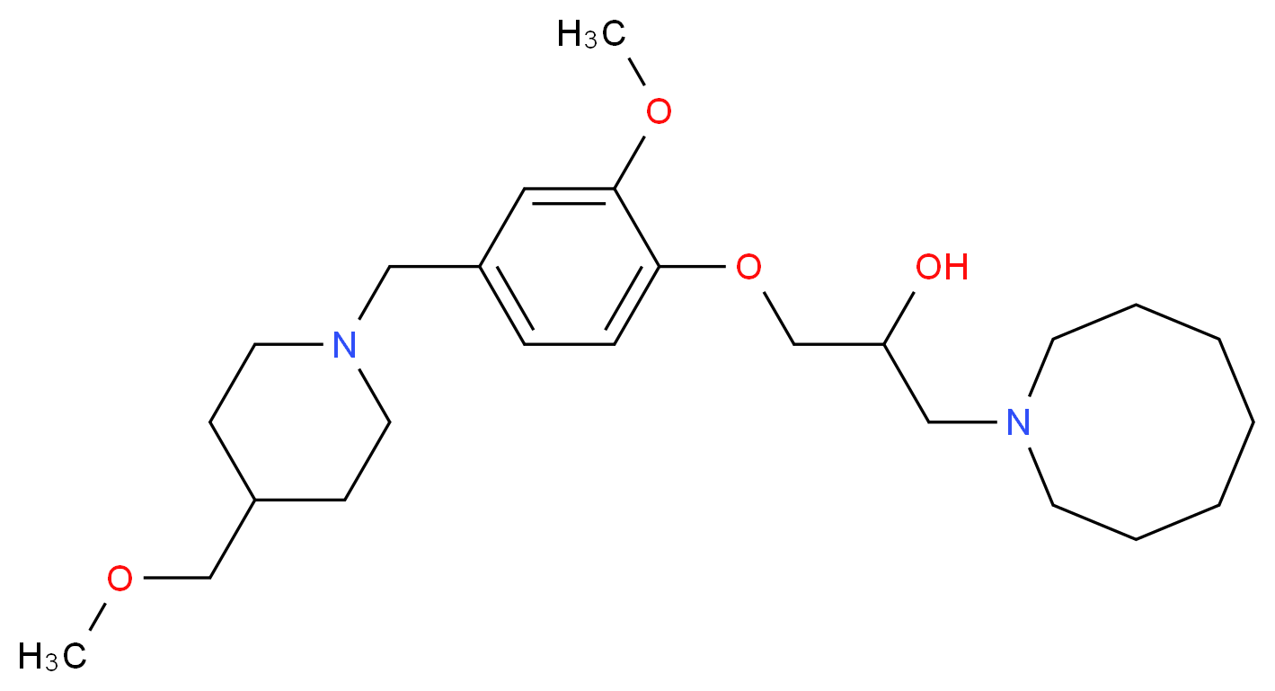 1-(1-azocanyl)-3-(2-methoxy-4-{[4-(methoxymethyl)-1-piperidinyl]methyl}phenoxy)-2-propanol_分子结构_CAS_)