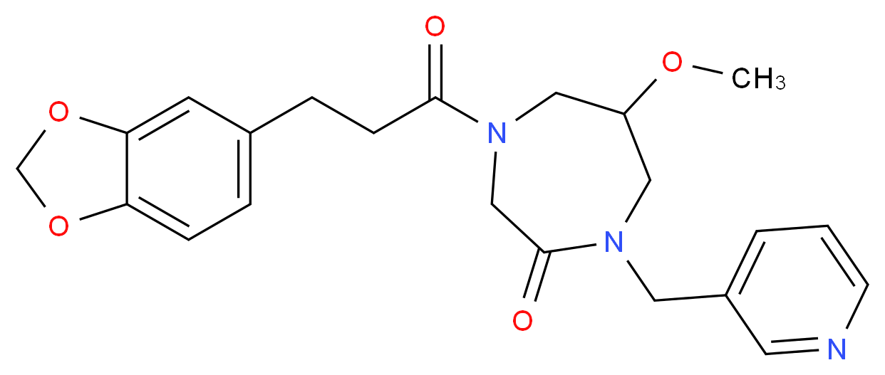 4-[3-(1,3-benzodioxol-5-yl)propanoyl]-6-methoxy-1-(3-pyridinylmethyl)-1,4-diazepan-2-one_分子结构_CAS_)