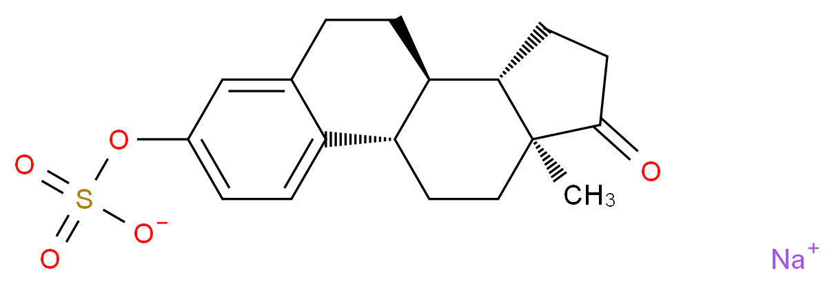 sodium (1S,10R,11S,15S)-15-methyl-14-oxotetracyclo[8.7.0.0<sup>2</sup>,<sup>7</sup>.0<sup>1</sup><sup>1</sup>,<sup>1</sup><sup>5</sup>]heptadeca-2,4,6-trien-5-yl sulfate_分子结构_CAS_438-67-5