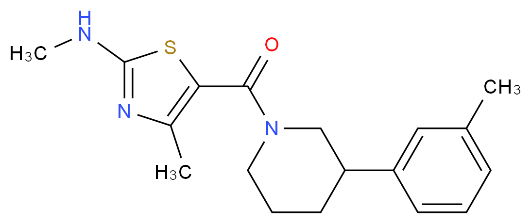 N,4-dimethyl-5-{[3-(3-methylphenyl)-1-piperidinyl]carbonyl}-1,3-thiazol-2-amine_分子结构_CAS_)