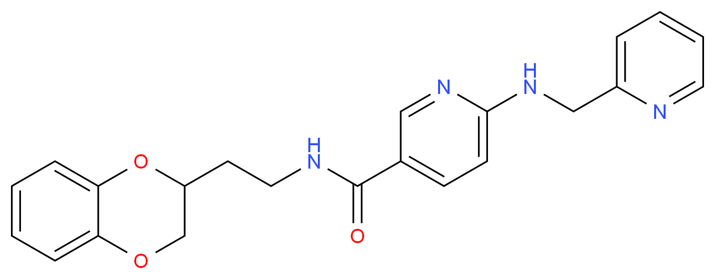 N-[2-(2,3-dihydro-1,4-benzodioxin-2-yl)ethyl]-6-[(2-pyridinylmethyl)amino]nicotinamide_分子结构_CAS_)