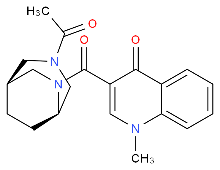 3-{[(1S*,5R*)-3-acetyl-3,6-diazabicyclo[3.2.2]non-6-yl]carbonyl}-1-methylquinolin-4(1H)-one_分子结构_CAS_)