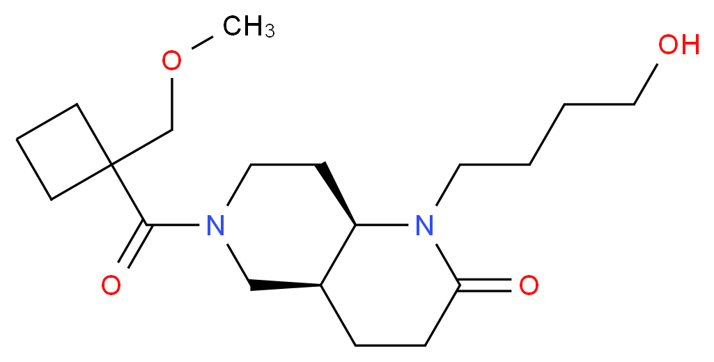 (4aS*,8aR*)-1-(4-hydroxybutyl)-6-{[1-(methoxymethyl)cyclobutyl]carbonyl}octahydro-1,6-naphthyridin-2(1H)-one_分子结构_CAS_)