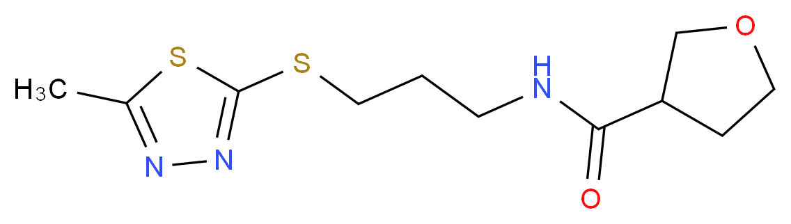 N-{3-[(5-methyl-1,3,4-thiadiazol-2-yl)thio]propyl}tetrahydrofuran-3-carboxamide_分子结构_CAS_)