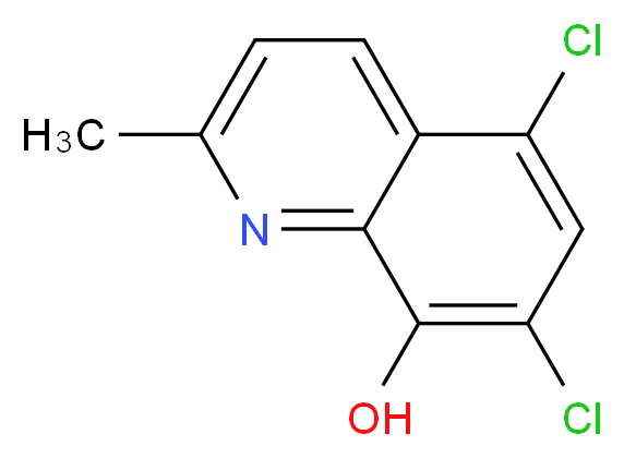 5,7-dichloro-2-methylquinolin-8-ol_分子结构_CAS_72-80-0