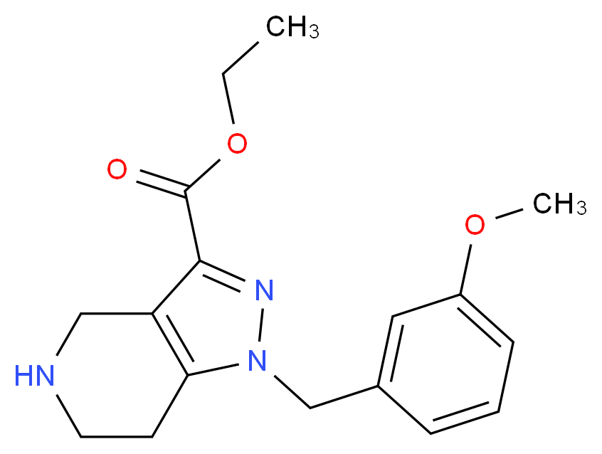ethyl 1-(3-methoxybenzyl)-4,5,6,7-tetrahydro-1H-pyrazolo[4,3-c]pyridine-3-carboxylate_分子结构_CAS_)