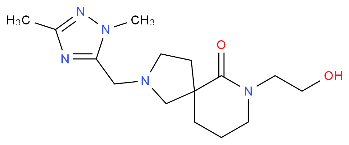 2-[(1,3-dimethyl-1H-1,2,4-triazol-5-yl)methyl]-7-(2-hydroxyethyl)-2,7-diazaspiro[4.5]decan-6-one_分子结构_CAS_)