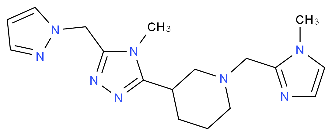 1-[(1-methyl-1H-imidazol-2-yl)methyl]-3-[4-methyl-5-(1H-pyrazol-1-ylmethyl)-4H-1,2,4-triazol-3-yl]piperidine_分子结构_CAS_)