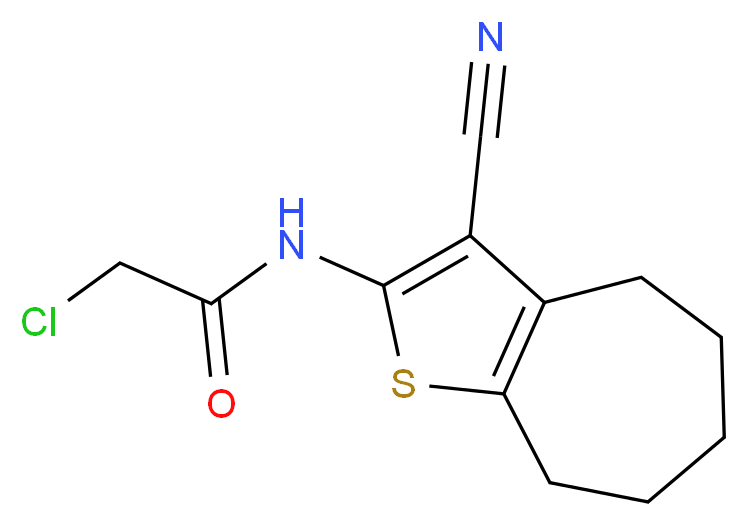 2-Chloro-N-(3-cyano-5,6,7,8-tetrahydro-4H-cyclohepta[b]thien-2-yl)acetamide_分子结构_CAS_)