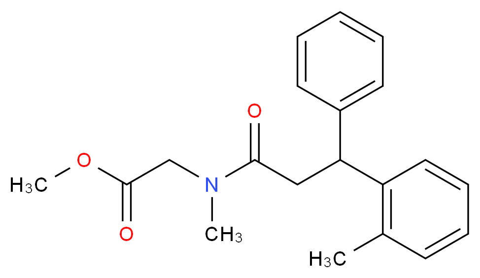 methyl N-methyl-N-[3-(2-methylphenyl)-3-phenylpropanoyl]glycinate_分子结构_CAS_)