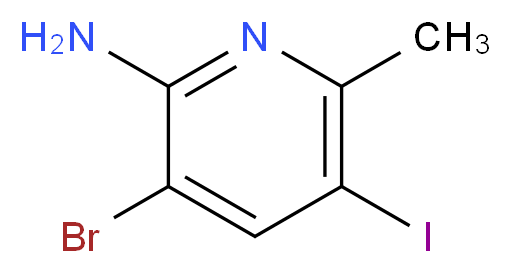 3-bromo-5-iodo-6-methylpyridin-2-amine_分子结构_CAS_958357-86-3