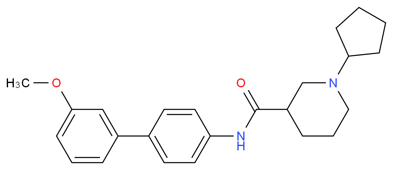1-cyclopentyl-N-(3'-methoxybiphenyl-4-yl)piperidine-3-carboxamide_分子结构_CAS_)