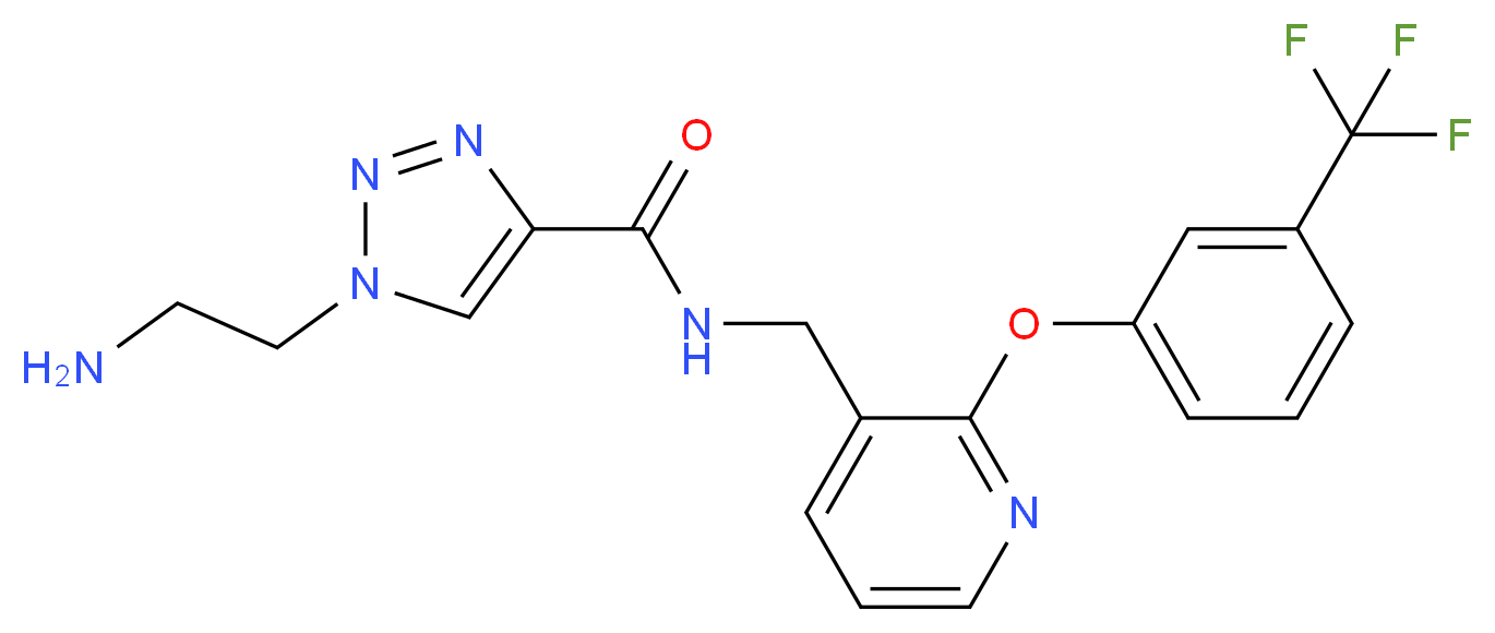 1-(2-aminoethyl)-N-({2-[3-(trifluoromethyl)phenoxy]pyridin-3-yl}methyl)-1H-1,2,3-triazole-4-carboxamide_分子结构_CAS_)