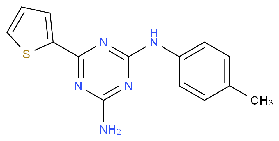 N-(4-methylphenyl)-6-(2-thienyl)-1,3,5-triazine-2,4-diamine_分子结构_CAS_)