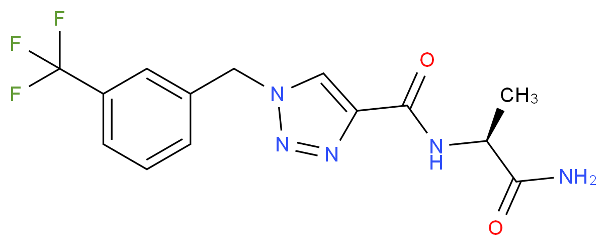 N-[(1S)-2-amino-1-methyl-2-oxoethyl]-1-[3-(trifluoromethyl)benzyl]-1H-1,2,3-triazole-4-carboxamide (non-preferred name)_分子结构_CAS_)