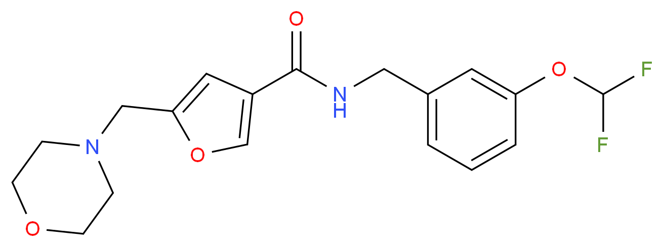 N-[3-(difluoromethoxy)benzyl]-5-(morpholin-4-ylmethyl)-3-furamide_分子结构_CAS_)