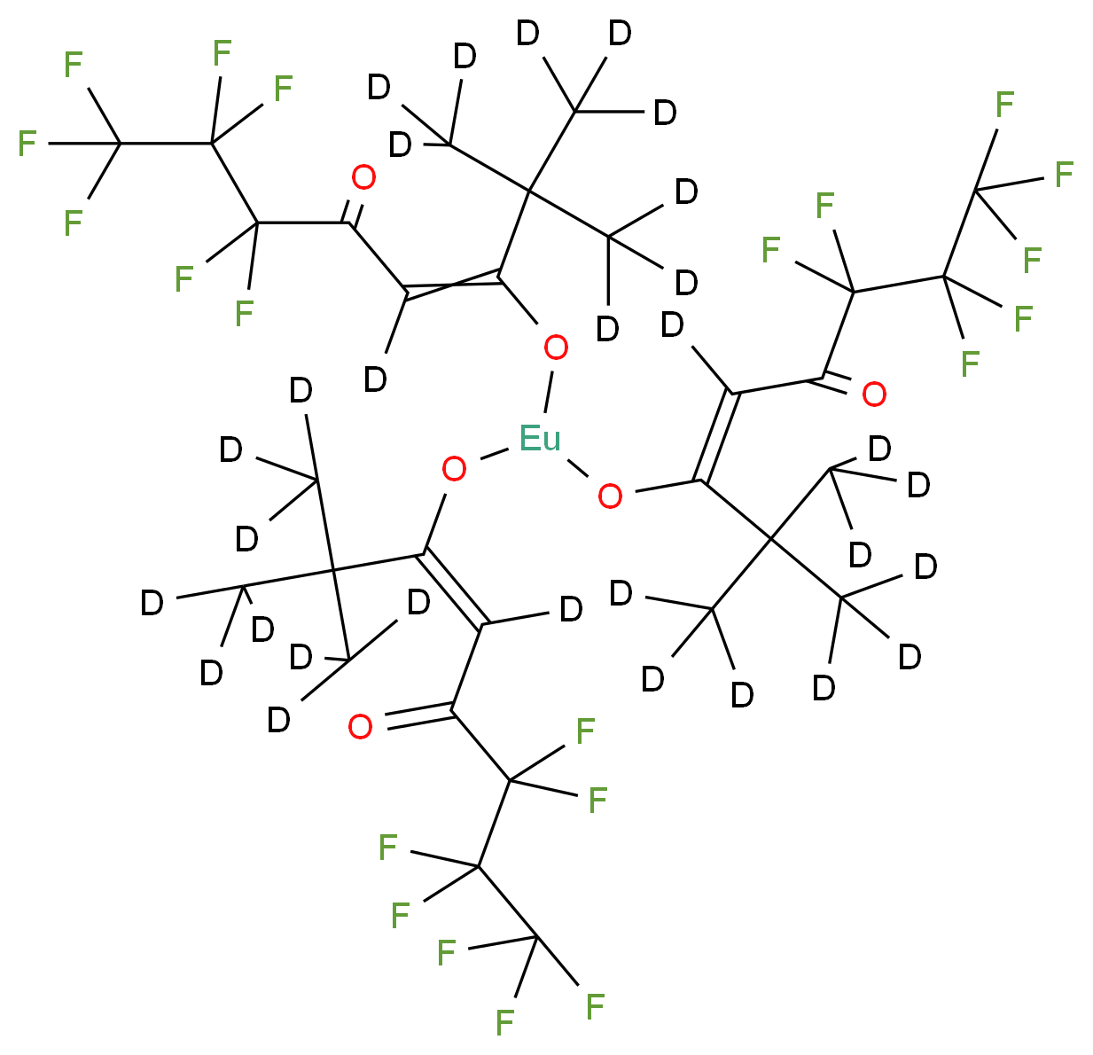 6-{[bis({[6,6,7,7,8,8,8-heptafluoro-2,2-bis(<sup>2</sup>H<sub>3</sub>)methyl-5-oxo(<sup>2</sup>H<sub>4</sub>)oct-3-en-3-yl]oxy})europio]oxy}-1,1,1,2,2,3,3-heptafluoro-7,7-bis(<sup>2</sup>H<sub>3</sub>)methyl(<sup>2</sup>H<sub>4</sub>)oct-5-en-4-one_分子结构_CAS_56689-47-5