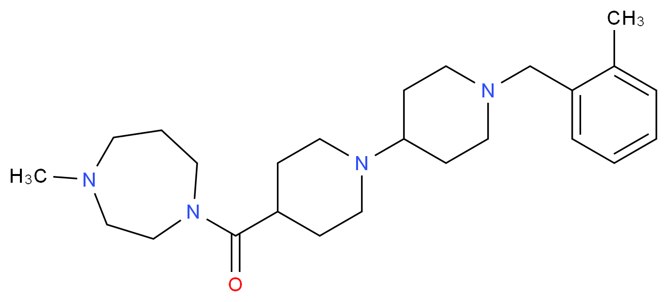 1'-(2-methylbenzyl)-4-[(4-methyl-1,4-diazepan-1-yl)carbonyl]-1,4'-bipiperidine_分子结构_CAS_)