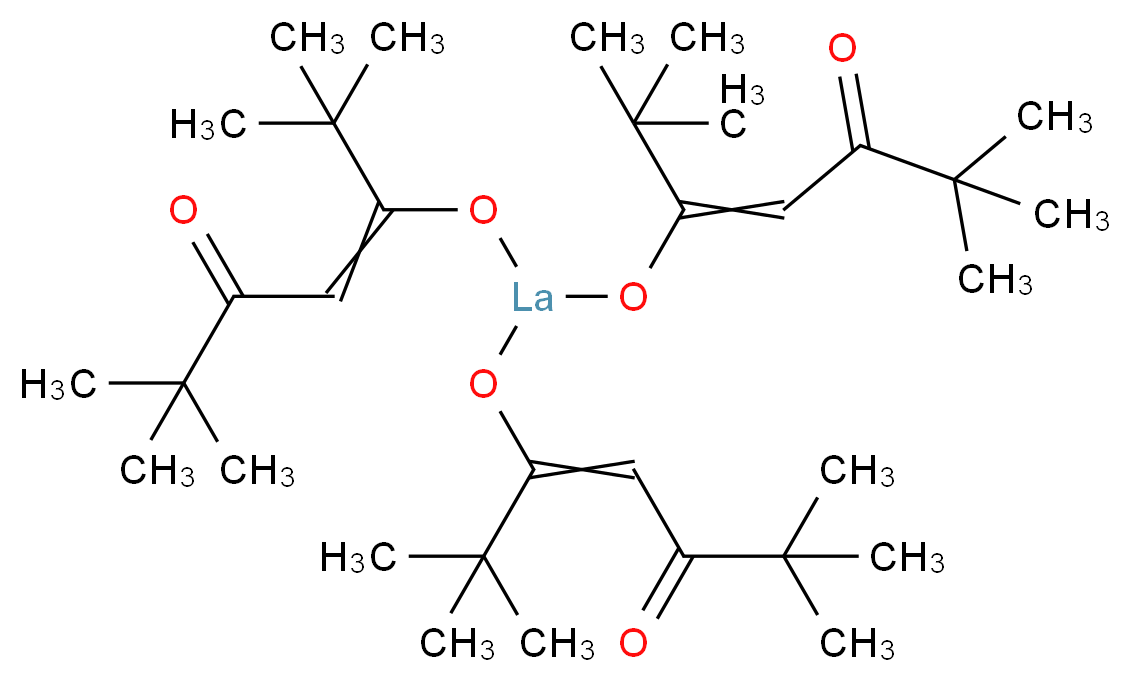 5-({bis[(2,2,6,6-tetramethyl-5-oxohept-3-en-3-yl)oxy]lanthanio}oxy)-2,2,6,6-tetramethylhept-4-en-3-one_分子结构_CAS_14319-13-2