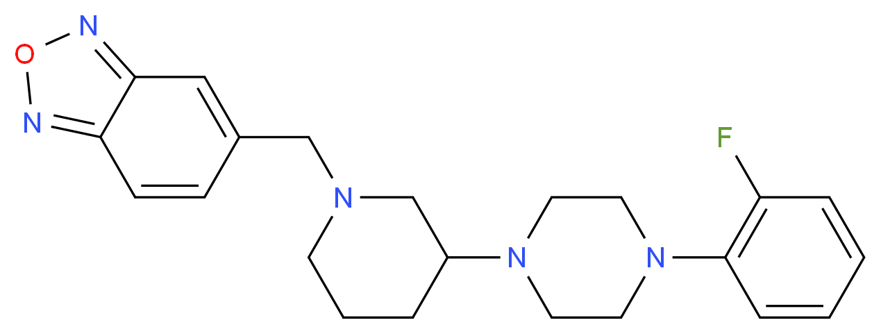 5-({3-[4-(2-fluorophenyl)-1-piperazinyl]-1-piperidinyl}methyl)-2,1,3-benzoxadiazole_分子结构_CAS_)