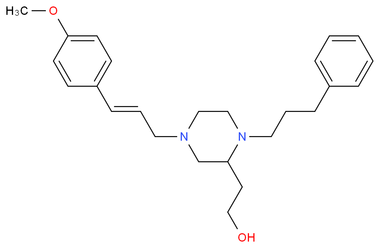2-[4-[(2E)-3-(4-methoxyphenyl)-2-propen-1-yl]-1-(3-phenylpropyl)-2-piperazinyl]ethanol_分子结构_CAS_)
