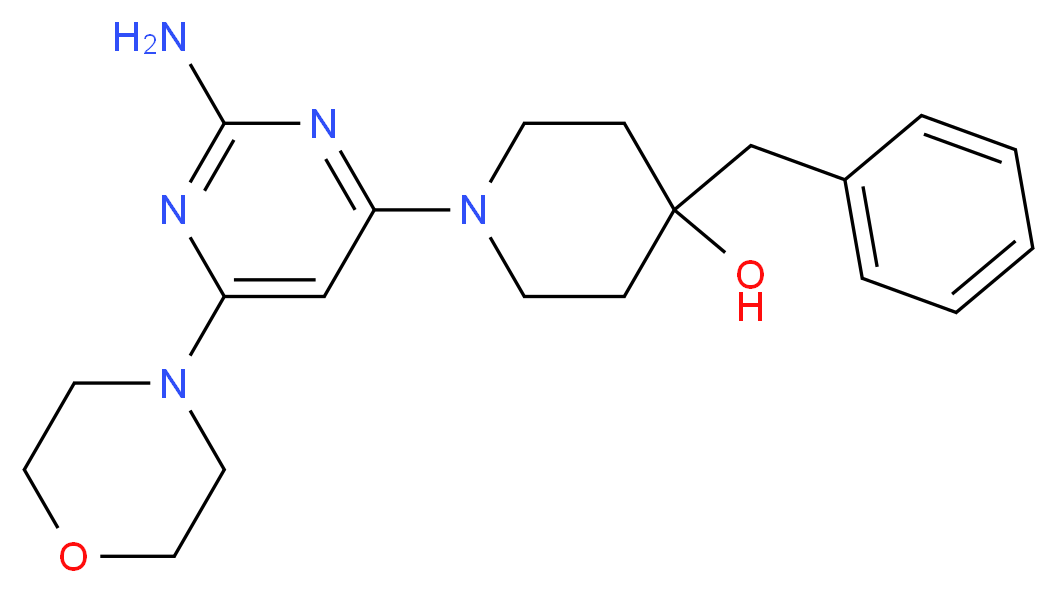 1-(2-amino-6-morpholin-4-ylpyrimidin-4-yl)-4-benzylpiperidin-4-ol_分子结构_CAS_)